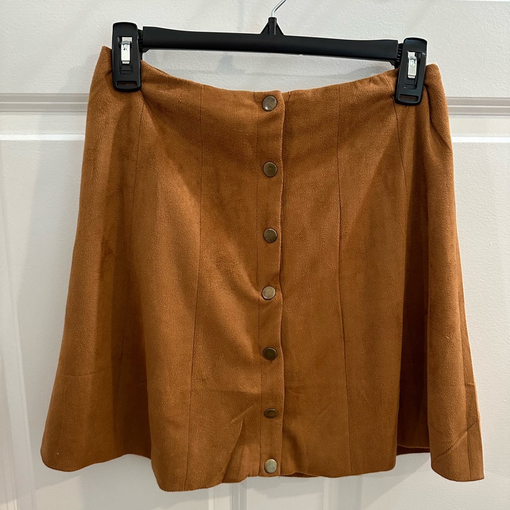 Francesca’s Brown Button Down Skirt, Size Small, NWT